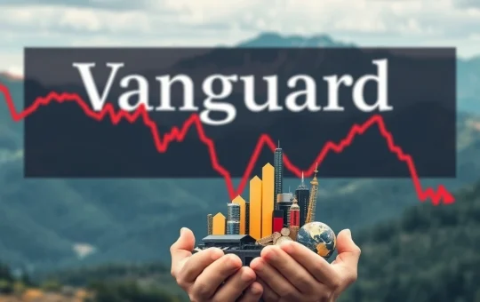 A graph showing declining US equity returns, reflecting Vanguard's outlook on future market performance.