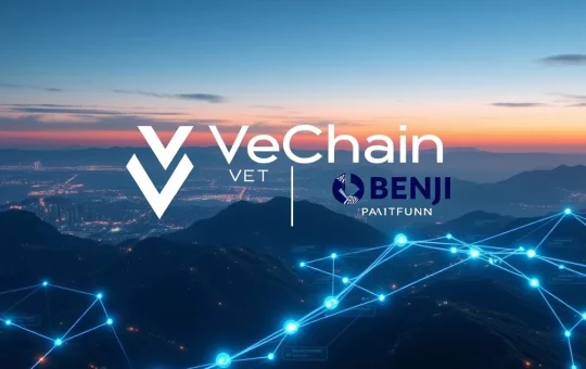 VeChain's blockchain network powering secure enterprise payments for Franklin Templeton's tokenized assets.
