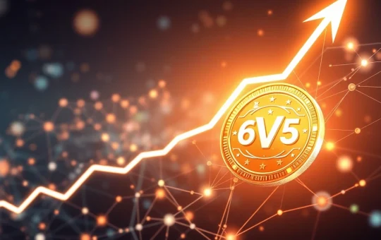 A visual representation of the VIC crypto price surging dramatically, symbolizing the significant 675% increase driven by new blockchain developments.