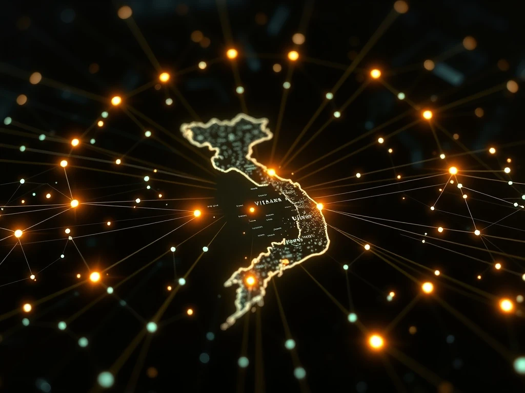 Vietnam's revolutionary NDAChain platform symbolizing the future of secure digital identity and blockchain governance.