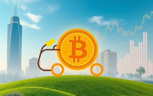 Volcon's bold Bitcoin Treasury Strategy with a large Bitcoin symbol and financial graphs.