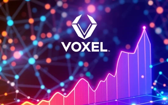 Chart showing VOXEL price surge, representing the token's explosive growth driven by product launch and blockchain partnerships.