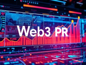 A digital dashboard visualizing data analytics driving Web3 PR success and Web3 Growth.
