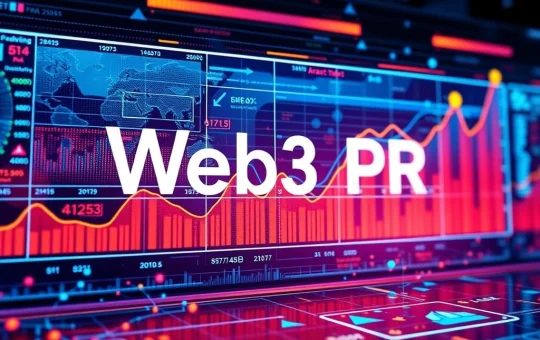 A digital dashboard visualizing data analytics driving Web3 PR success and Web3 Growth.