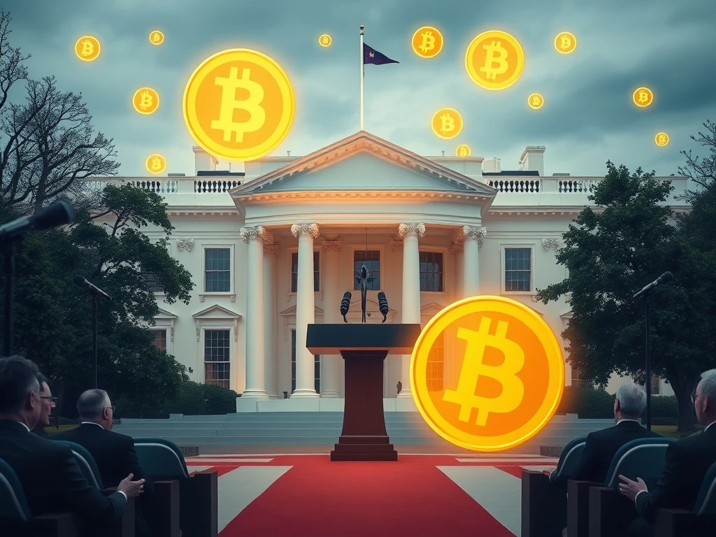 White House press conference discussing Bitcoin regulation and digital asset policies