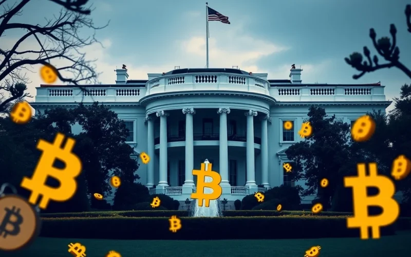 White House and Bitcoin symbols representing crypto regulation uncertainty