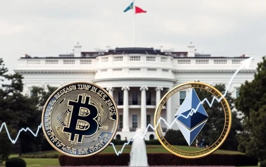 Illustrating the profound impact of the White House crypto report on US digital asset markets, showing Bitcoin and Ethereum symbols amidst regulatory frameworks.