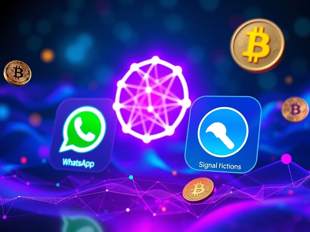 XMTP logo overlaying a secure, decentralized network graphic, symbolizing its $20M funding to challenge traditional messaging.
