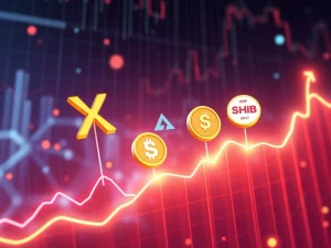 XRP, ADA, and SHIB tokens surging in a bullish crypto market forecast by OpenAI.