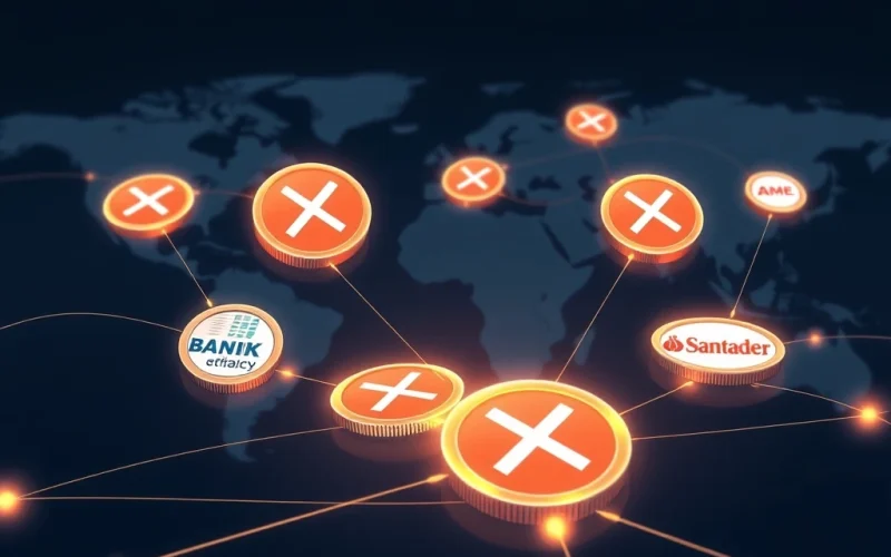 A visual representation of XRP adoption, showing XRP connecting major financial institutions for efficient cross-border payments.