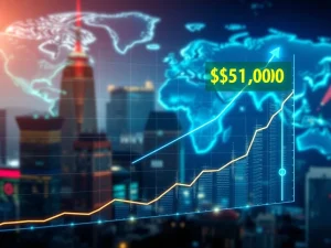 A chart illustrating the potential for a significant XRP price prediction, showing an ambitious target of $10,000.
