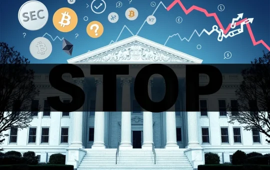 A visual representation of the SEC's crucial decision to halt the Bitwise crypto ETF, impacting XRP and broader digital asset markets.
