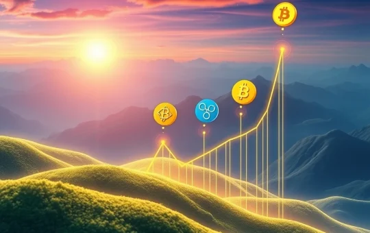 Chart showing XRP, BlockDAG, Pi Network, and SUI symbols representing diverse crypto growth drivers and significant altcoin price prediction potential.