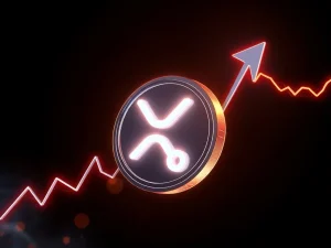 XRP coin surging in a bull market with key resistance levels highlighted