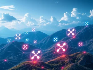XRP News: Visualizing AI-driven cloud mining platform ALL4 Mining's role in XRP's recent price surge, symbolizing smart crypto investment.