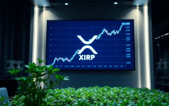 Chart showing a sharp rise, symbolizing Nature's Miracle's stock surge after its XRP corporate adoption announcement.