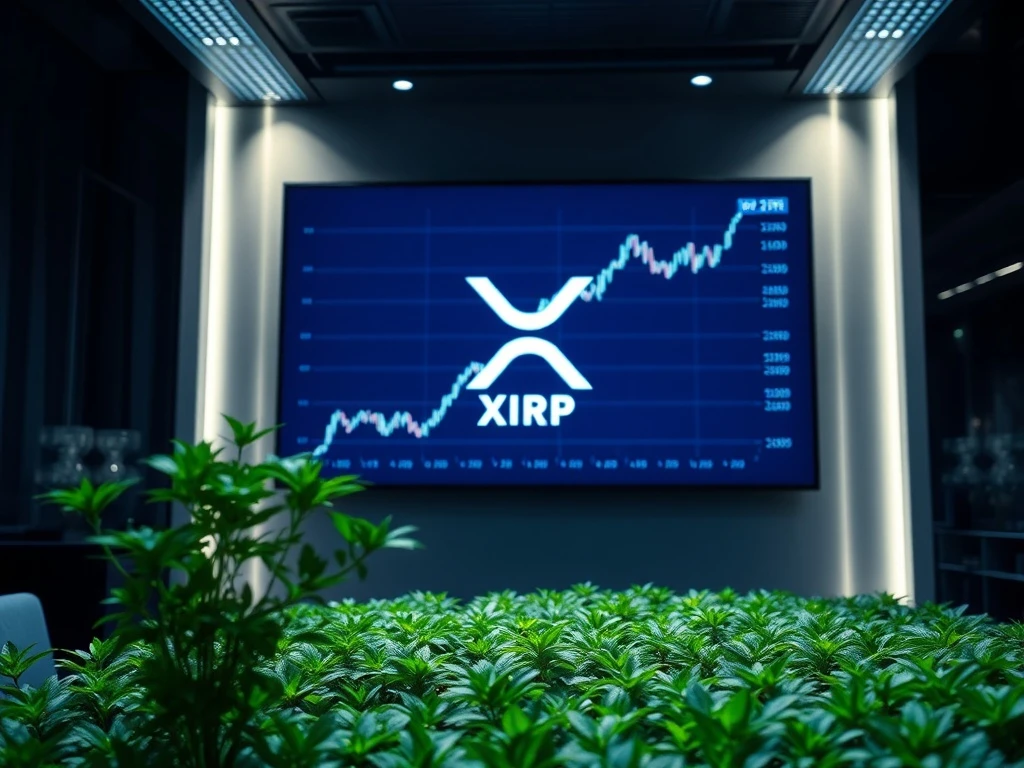 Chart showing a sharp rise, symbolizing Nature's Miracle's stock surge after its XRP corporate adoption announcement.