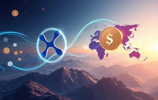 A visual representation of XRP and Remittix tokens facilitating seamless global cross-border payments.