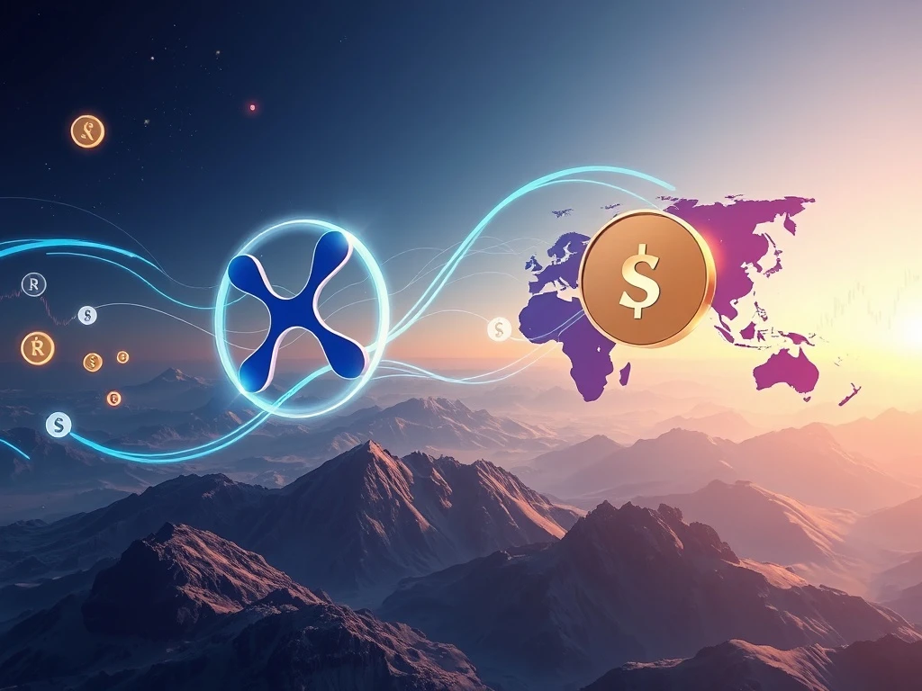 A visual representation of XRP and Remittix tokens facilitating seamless global cross-border payments.