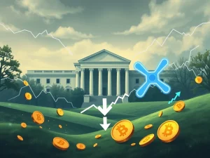 A chart showing a significant XRP price drop after the SEC's Bitwise ETF Reversal.