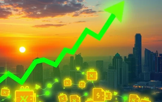 A visual representation of XRP's price surge and growing on-chain activity, highlighting new XRP wallets joining the network.