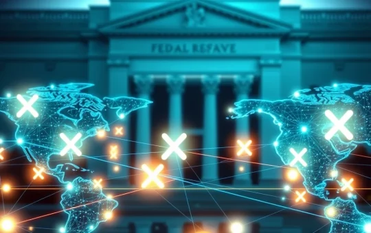 A visual representation of XRP connecting global financial networks, emphasizing its role as a potential global payment tool recognized by the Atlanta Fed.