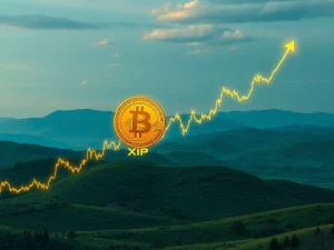 XRP price chart showing a golden cross pattern, indicating a potential surge for XRP against Bitcoin.