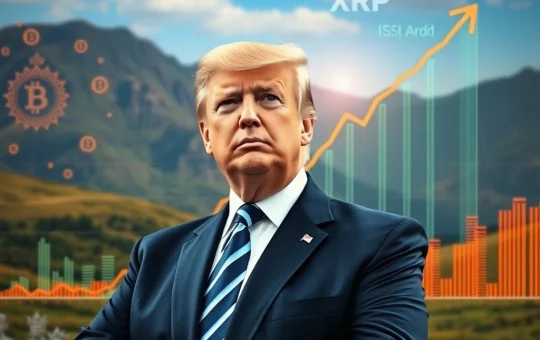 Chart showing XRP price surge driven by institutional demand and Trump's pro-crypto policies, signaling market confidence.