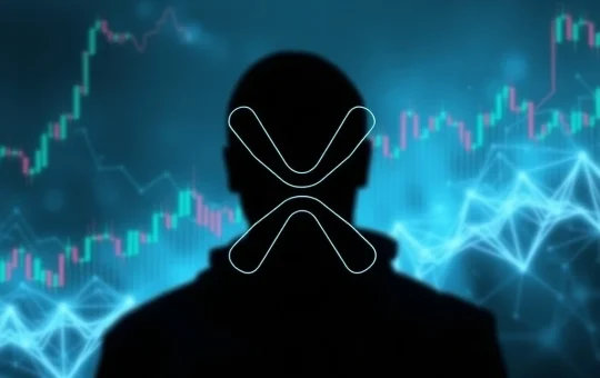 A visual representation of XRP investment challenges, depicting price volatility and the shadow of insider selling against a backdrop of regulatory documents.