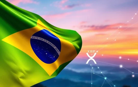 XRP Ledger innovation in Brazil's agricultural finance, depicting digital tokens transforming credit management.