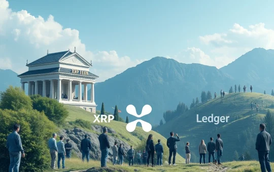 Conceptual image depicting the growing retail adoption of the RLUSD stablecoin on the XRP Ledger, bridging institutional finance with everyday users.
