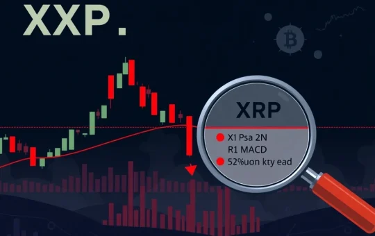 A bearish cryptocurrency chart highlighting a significant XRP price drop, illustrating critical market analysis.
