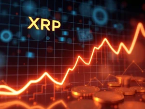 XRP price surge forecast compared to Bitcoin in a futuristic graph