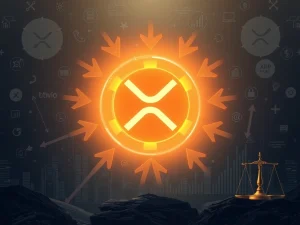 Visualizing the debate around Chris Larsen's $140M XRP transfer and its impact on XRP Price and institutional demand.