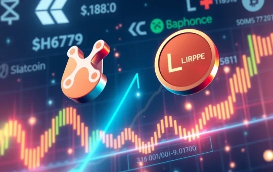 XRP and LILPEPE tokens surging on a financial chart with exchange logos