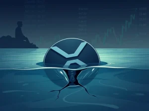 A visual representation of the XRP price dip, showing the impact of a significant XRP sell-off by a Ripple co-founder on the crypto market.