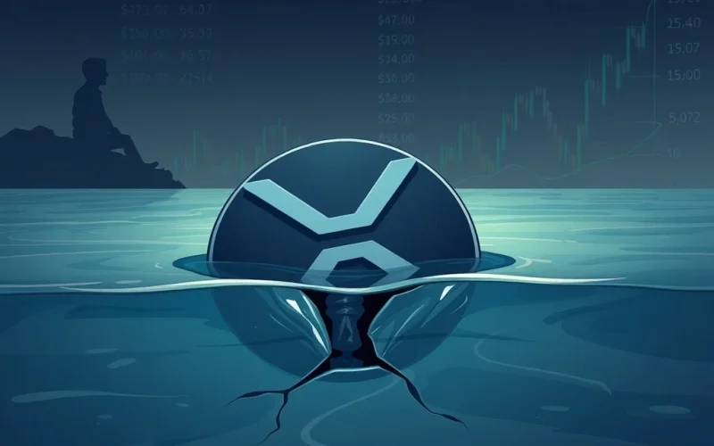 A visual representation of the XRP price dip, showing the impact of a significant XRP sell-off by a Ripple co-founder on the crypto market.