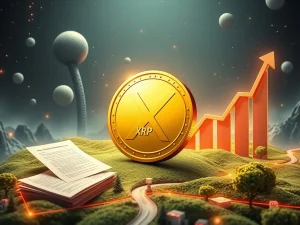 XRP coin soaring with Trump's crypto policy impact in the background