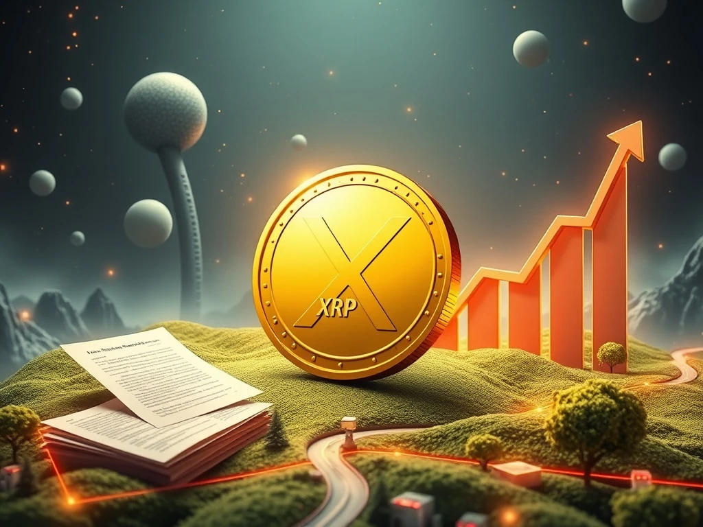 XRP coin soaring with Trump's crypto policy impact in the background