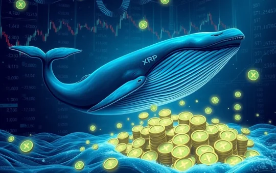 XRP News: A large whale accumulating digital XRP tokens, illustrating significant investor interest and potential undervaluation based on market data.