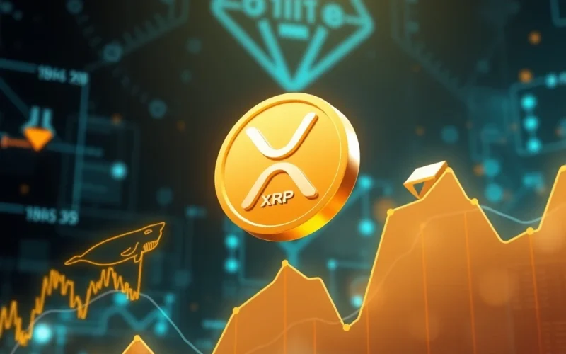 XRP price fluctuation with whale activity and key support levels highlighted