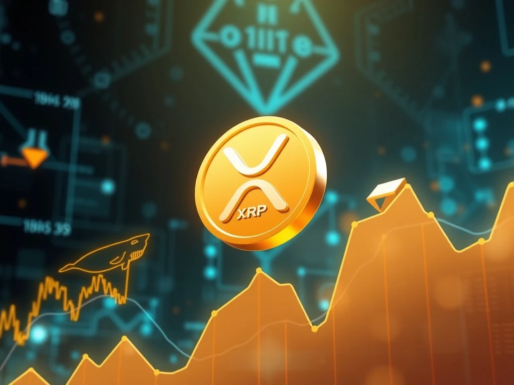XRP price fluctuation with whale activity and key support levels highlighted