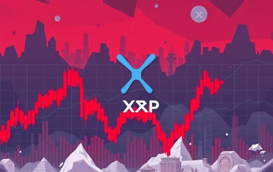 A chart showing a significant drop in XRP price, illustrating the recent market volatility and crypto liquidations.