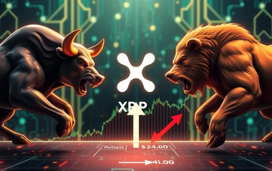A visual representation of the intense XRP price battle between bulls and bears, highlighting the critical $3.00-$3.60 range and the potential for an XRP breakout towards $4.00.