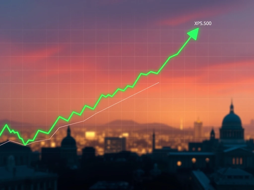 A vibrant digital chart showing XRP's price breaking upwards from a long consolidation, symbolizing its resilient market performance and future potential.