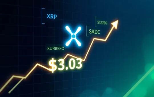 XRP price surges past $3.03, signaling a bullish Cycle 3 breakout in cryptocurrency markets.