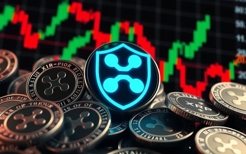 XRP price chart showing a temporary dip, illustrating market volatility and Ripple's reassurance against long-term concerns.