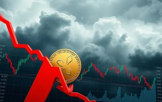 Chart showing a significant XRP price drop amidst a broader crypto market liquidation event, highlighting Ripple co-founder's transfer impact.