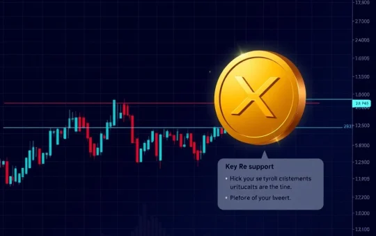 XRP price chart showing key support and resistance levels amid market uncertainty.