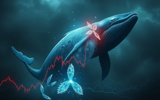 XRP Price chart dramatically falling, depicting the impact of whale selling and liquidations on the cryptocurrency market.